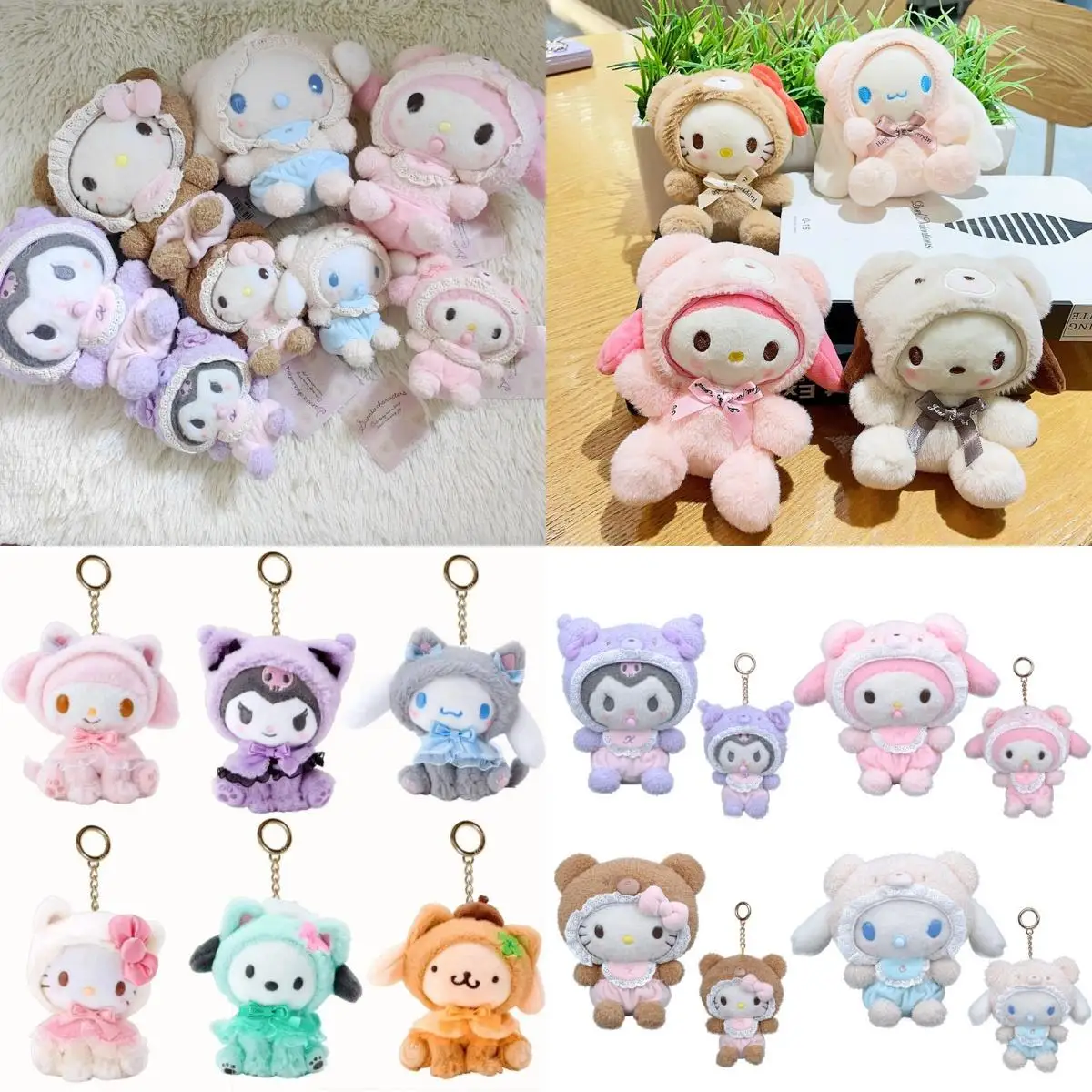 

Miniso Hellokitty Cartoon Plush Doll Pendant Sweet My Melody Backpack Pendant Cute Anime Kuromi Keychain Pendant