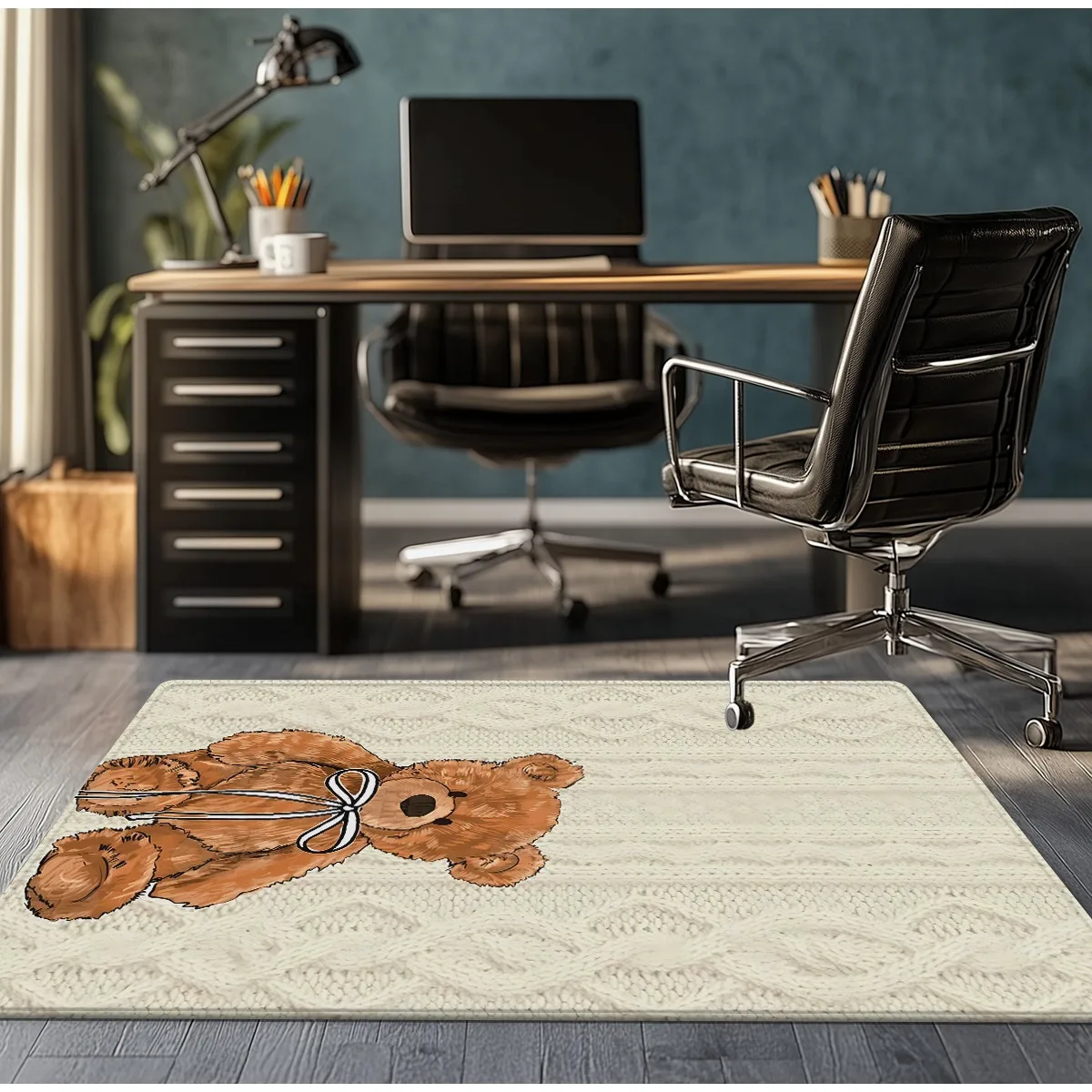 سجادة مخملية كريستالية لطيفة على شكل دمية دب بتصميم حيوانات كرتونية ديكور غرفة الأطفال سجادة أرضية ناعمة منفوشة لتزيين منزل حضانة الأطفال #2