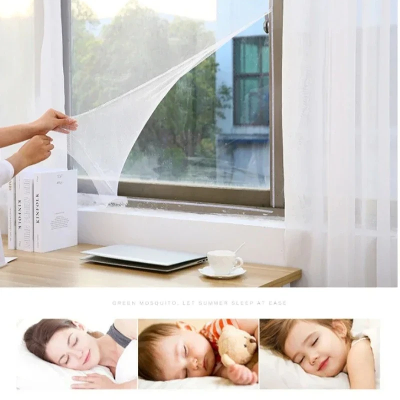 Summer Self Adhesive Mosquito Screen Window Invisible DIY Cuttable Encrypted Mesh Household Goods
