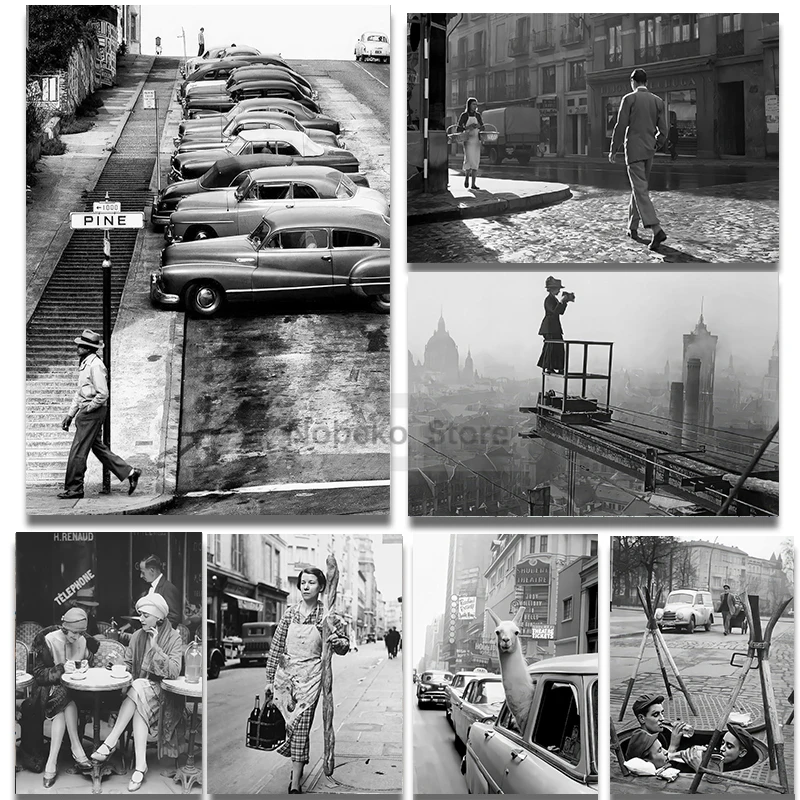 Europe Black and White Old Photography Vintage Cityscape Photo Poster Prints Canvas Painting Wall Art Pictures Home Room Deco