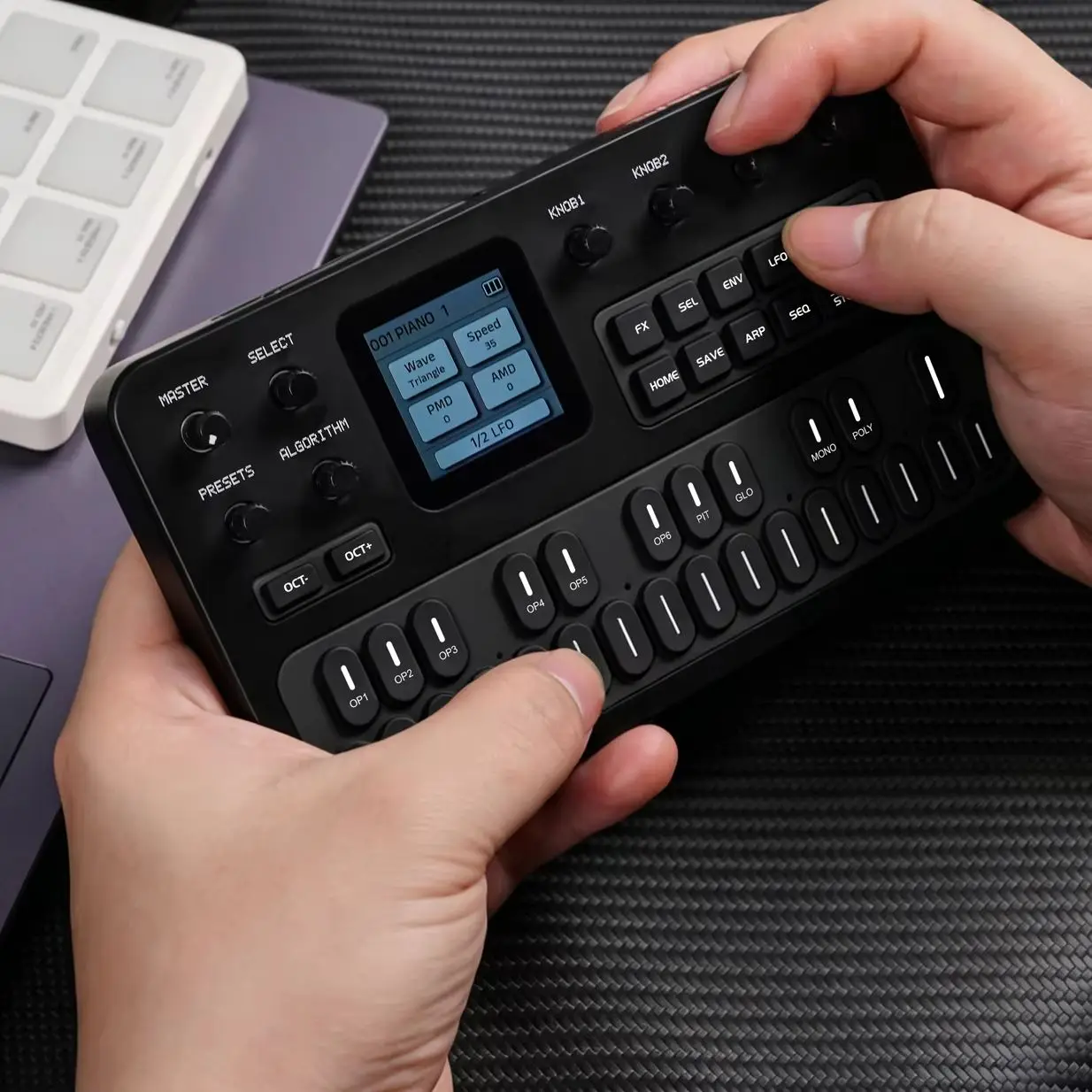 M-VAVE （SK15）FM-1 Digital Wave Synthesizer, Black Color, LCD Screen, Multi Effects ARP Sequencer for Music Production