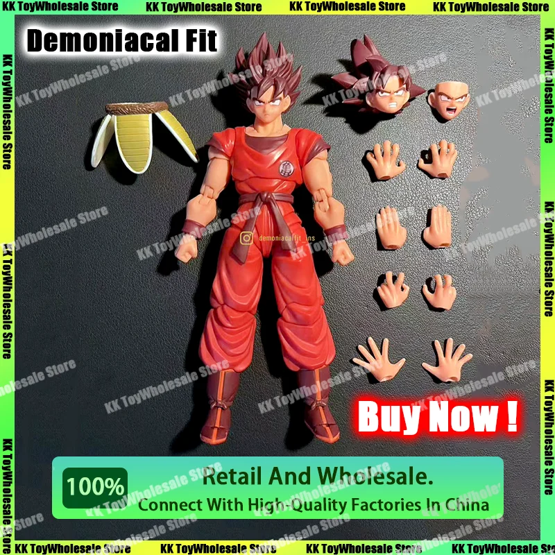 

Demoniacal Fit Dragon Ball Z SHF Son Goku Kaio Ken Scarlet Martial Artist 16000 Power Level Anime Action Figures Model Gift Toys