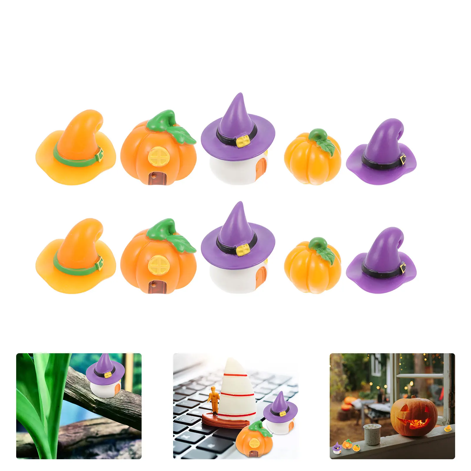 

10 Pcs Props Halloween Ornaments Decorations Indoor Micro Landscape Resin Outdoor