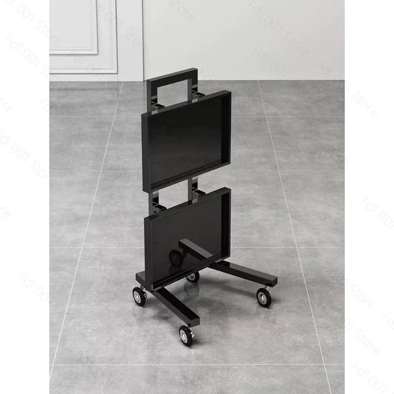 Stainless Steel Foldable Tool Cart Beauty Salon/Barber Shop Trolley Storage workbench supermarket 2-tier tool cart