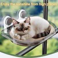 Cat Hammock Suction Cup Cozy Cat Window Hammock Bed for Feline Naptime Strong Load-bearing Perch with Transparent for Sunbathing