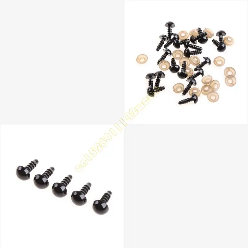 

20pcs 6-20mm Black Plastic Safety Eyes For Teddy