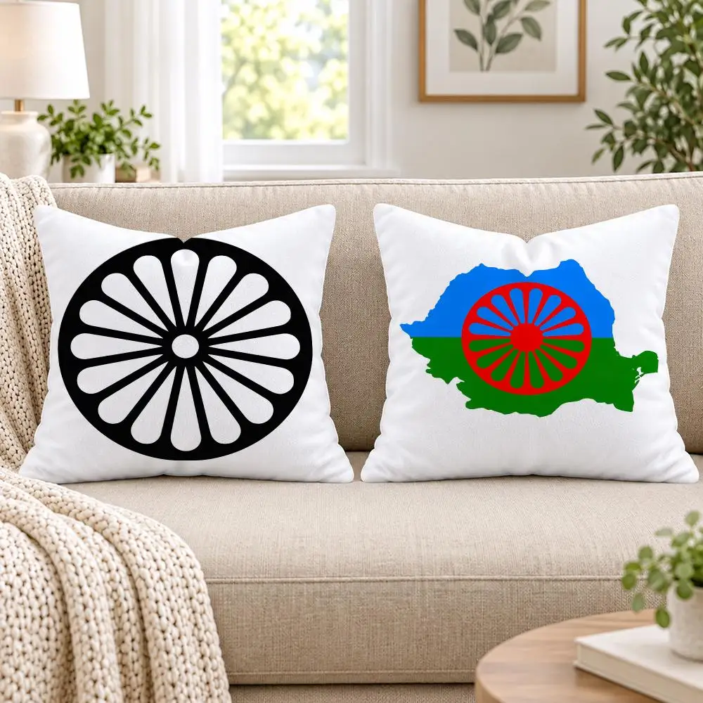 Gypsy Romani Peoples Chakra Cushion Cover Short Plush Double-Sided Printing Sofa Bedroom Pillow Case Aesthetic Home Decor
