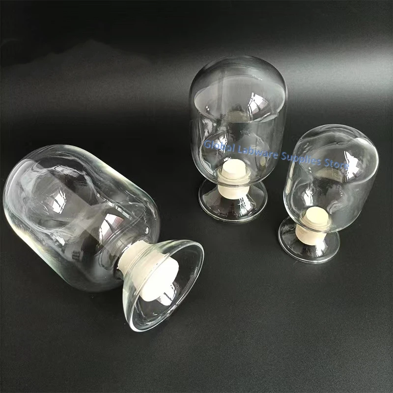 1pcs 125ml 250ml 500ml Lab Storage Sample Glass Bottle Exhibit Showing Round Flask with Rubber Stopper