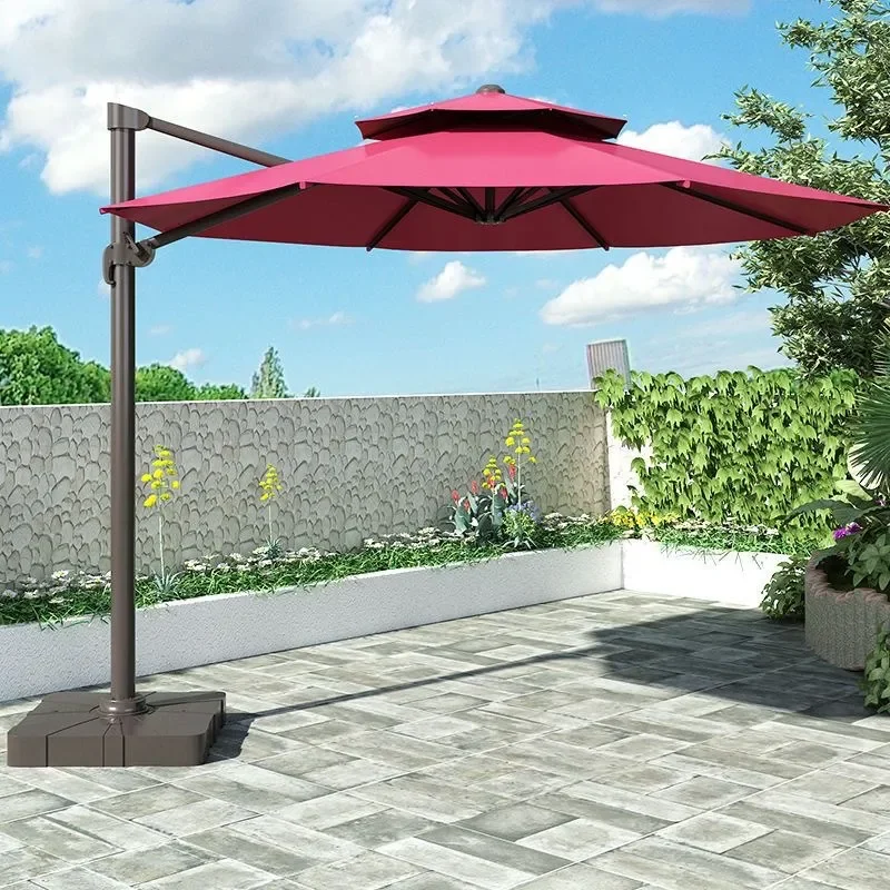 Large Roman Patio Umbrella Outdoor Garden Terrace Sunshade Commercial Stall Canopy Heavy Duty Weather Resistant Shade