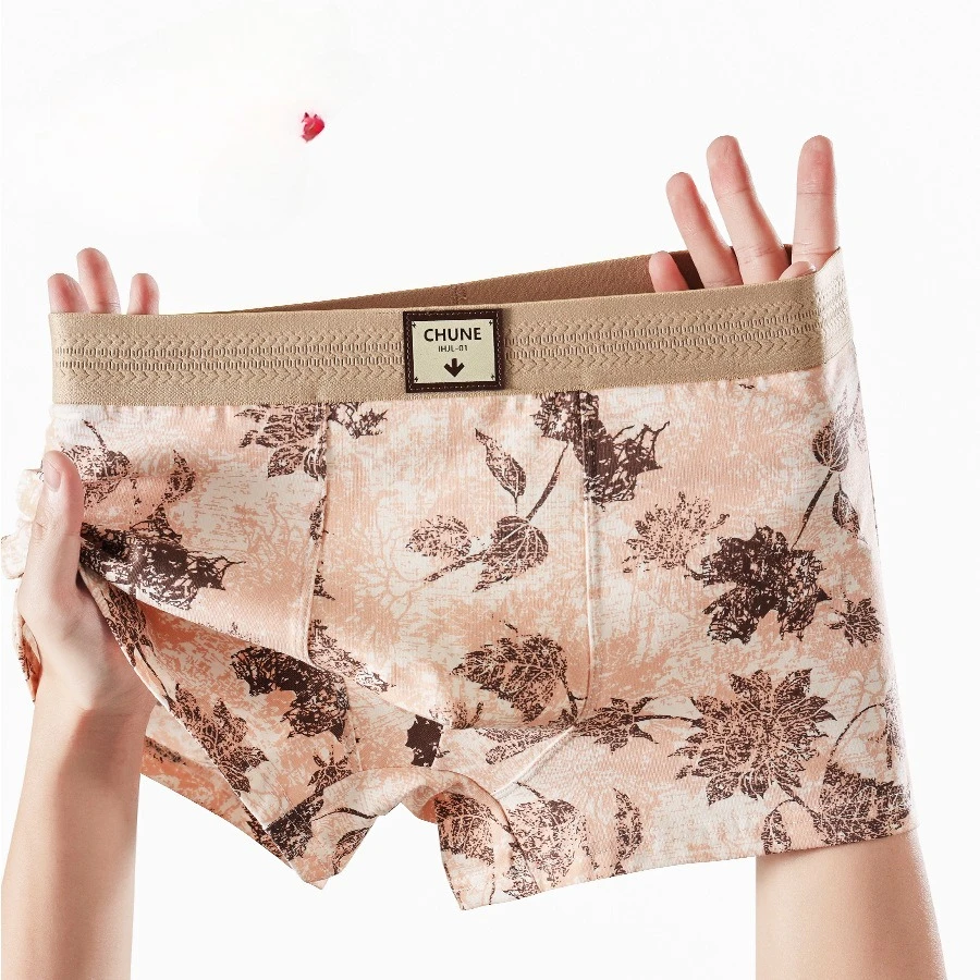 

Новые хлопковые мужские трусы-боксеры с принтом, средней посадки, больших размеров, дышащие