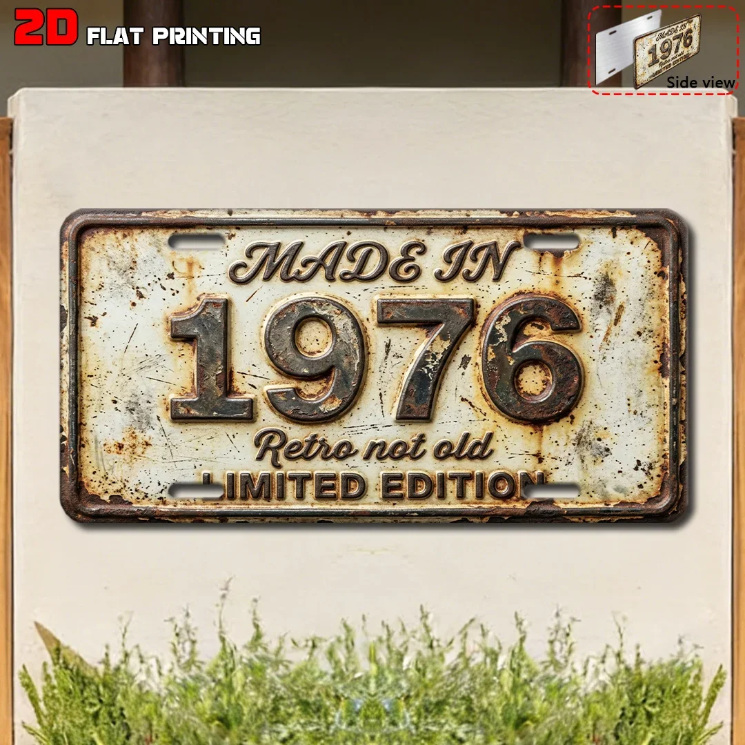 2D Flat, 1pc 1976 Limited Edition Vintage Sign Suitable for Home, Garage, for Man Cave Wall Decor - Retro 15.24cm x 30.48cm S