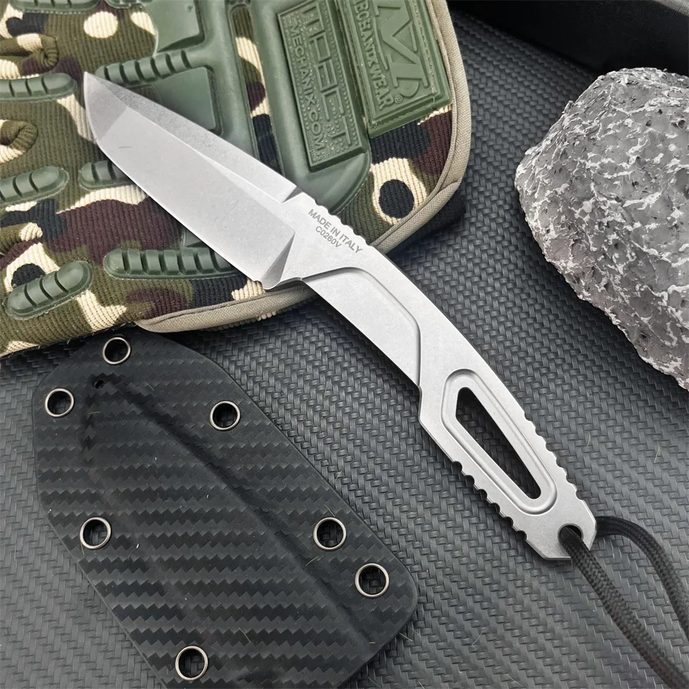 

New Outdoor Camping Fixed Blade Knife High Hardness 8Cr13Mov Knives Hiking Military Cutting EDC Emergency Rescue Tools