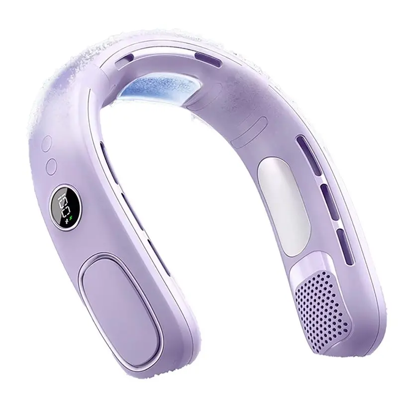 

Keep Portable Neck Fan With Semiconductor Cooling Plate That Blow Cold Air Bladeless Neck Air Conditioner For Travel Camping