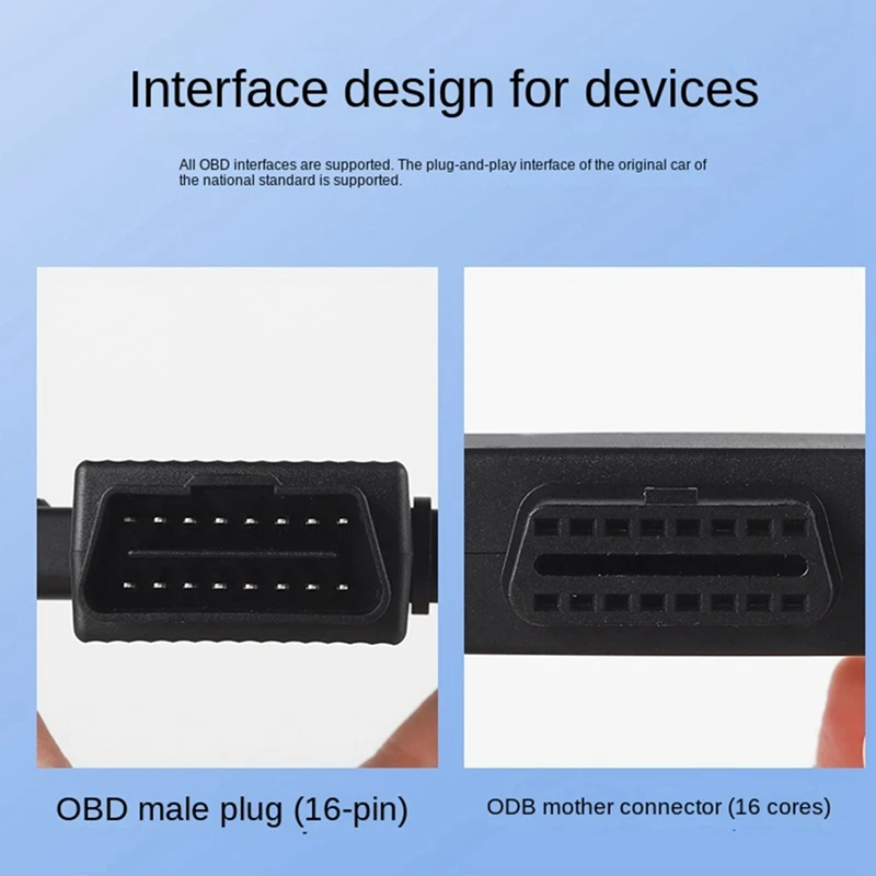 OBD2 One Divided Into Two Adaptor Cable Connector Adapter Wire 16 Pin 16 Core Cable Universal With Dc5521