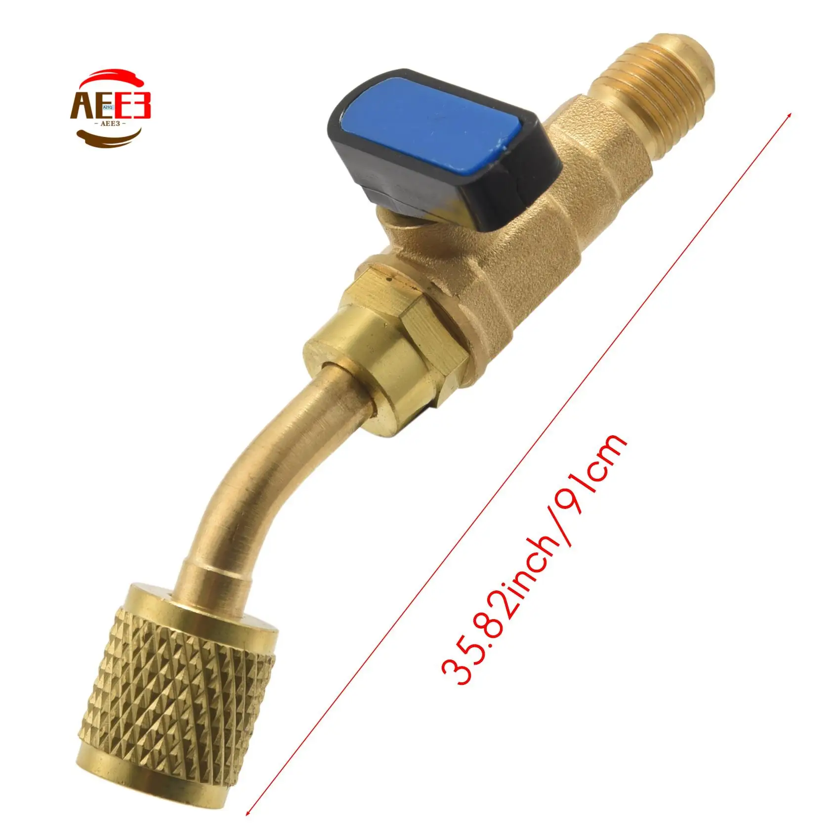 AEE3-Angled Compact Ball Valve 1/4 Inch SAE, Air Conditioning Refrigerant R410A R134A Shut Valve,3PCS R410A R134A Shut Valves