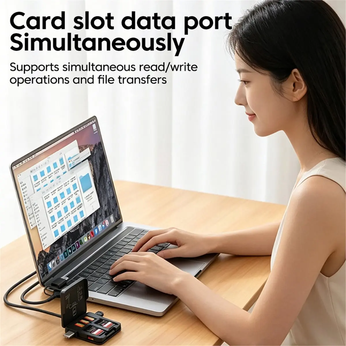 2 in 1 Multifunctional Memory Card Case Reader Storage Box with USB/Type-C Cable USB3.0 HighSpeed for SD/TF Card
