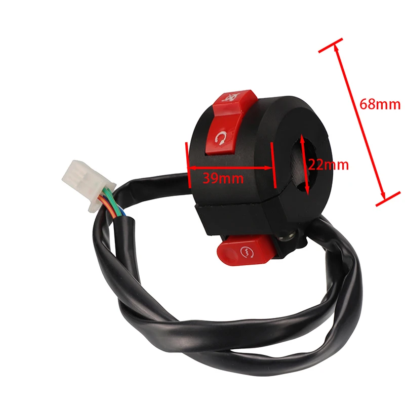 Handlebar Control Switch for Honda, Yamaha, Kawasaki - alternate angle