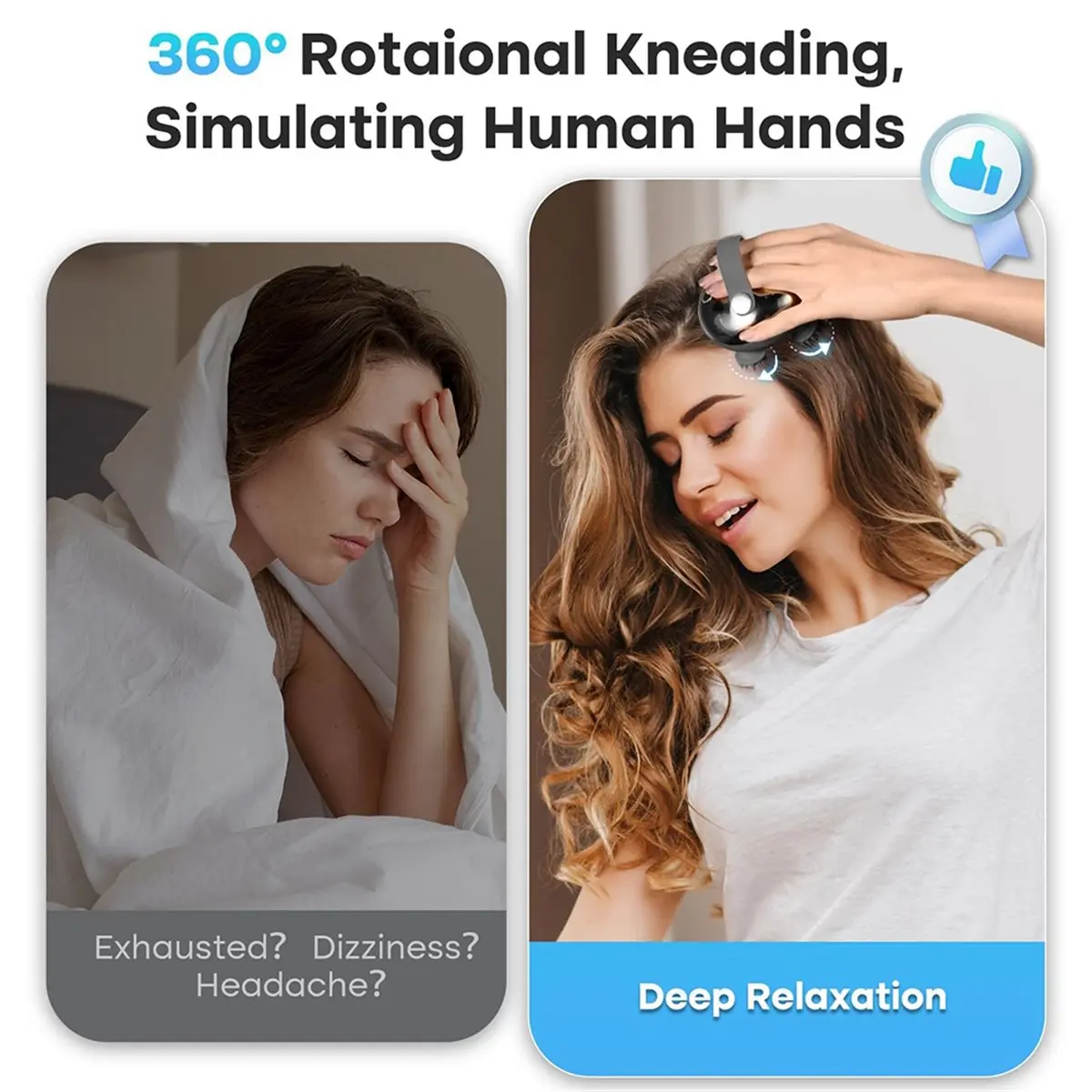 مدلك الرأس IPX7 للتنظيف العميق، مستخرج الروح، مدلك الحيوانات الأليفة، مدلك فروة الرأس الكهربائي مع 8 رؤوس تدليك #6