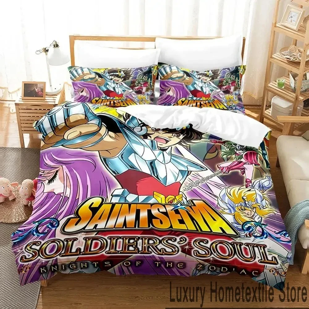 3D Print Anime Saint Seiya Bedding Set Boys Girls Twin Queen King Size Duvet Cover Pillowcase Bed boys Adult Home Textileextile