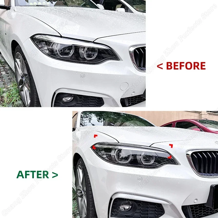 BMW용 헤드라이트 눈썹 눈꺼풀 스티커, ABS 바디 키트, 자동차 액세서리, BMW F87 M2 F22 F23 220i 228i 230i M235i M240i 2014-2022, 2 개