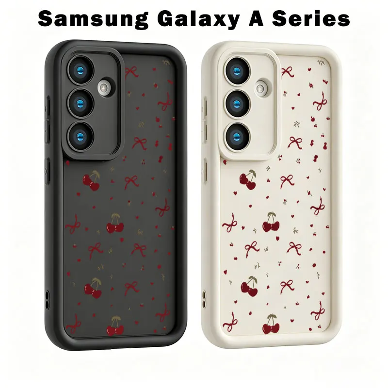 Dark Cherry Red Bow Case For Samsung A73 A71 A57 A56 A55 A54 A53 A52 A36 A35 A34 A33 A32 A26 A25 A24 A17 A16 A15 A14 A07