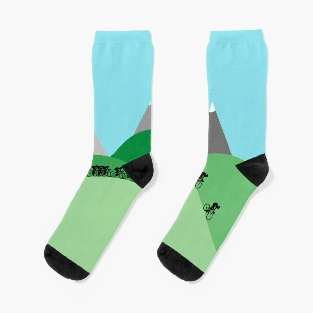 

Cycling in the Hills Socks new year hockey with print ankle Man Socks Women's