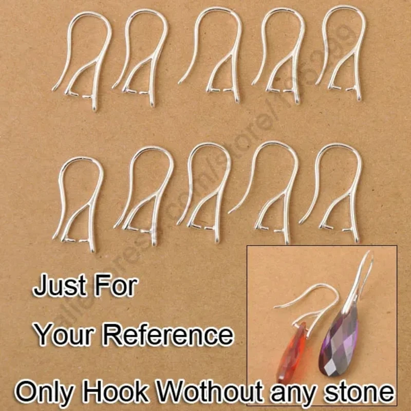 Wholesale 100PCS Lot 925 Sterling Silver Jewelry Findings Pinch Bail Hook Earring Ear Wires For Crystal Beads