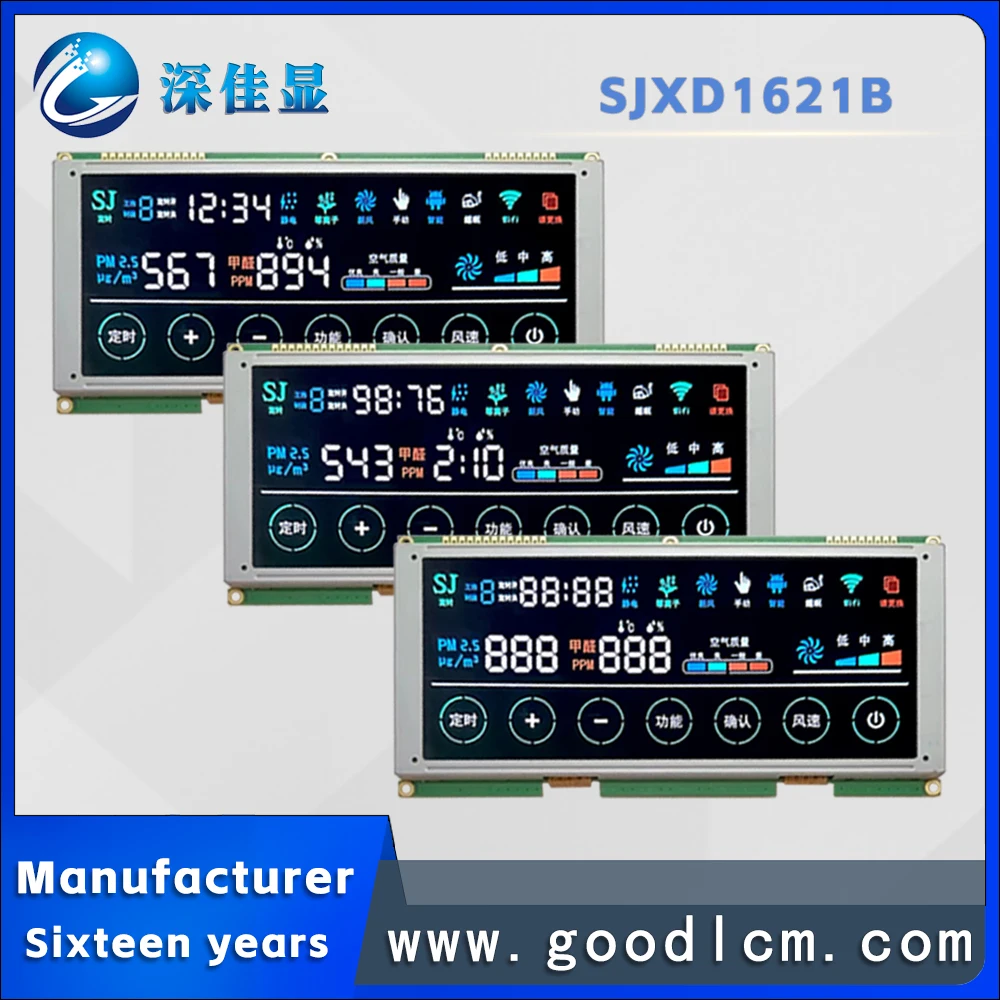 custom segment 1621 LCD Display Cheap price BTN Negative 5v segment displays screen  lcd 7 monochrome segment lcd display