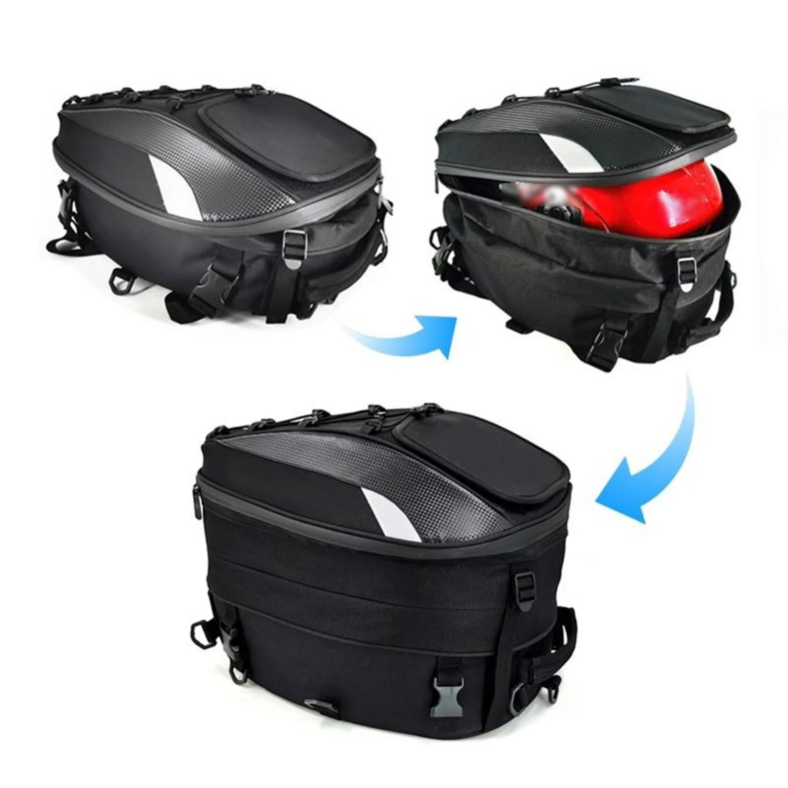 Motorcycle Tail Bag Streamlined Motorcycle Rear Seat Bag Compact Universal for Commuters, Commuting, Day Rides