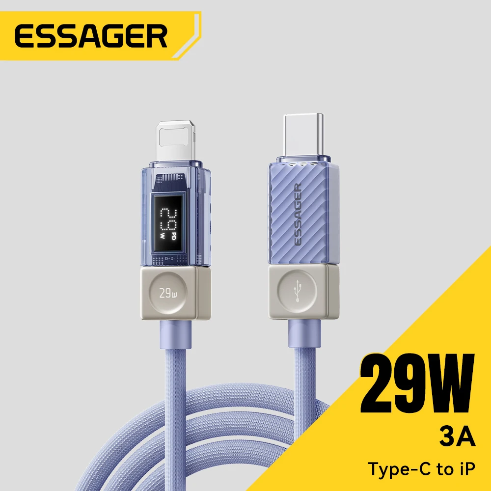 

Essager 29W USB C To Lightnin for iPhone 14 13 12 Pro Fast Charging Charger for MacBook iPad Pro Type C To Lightning Wire Cord