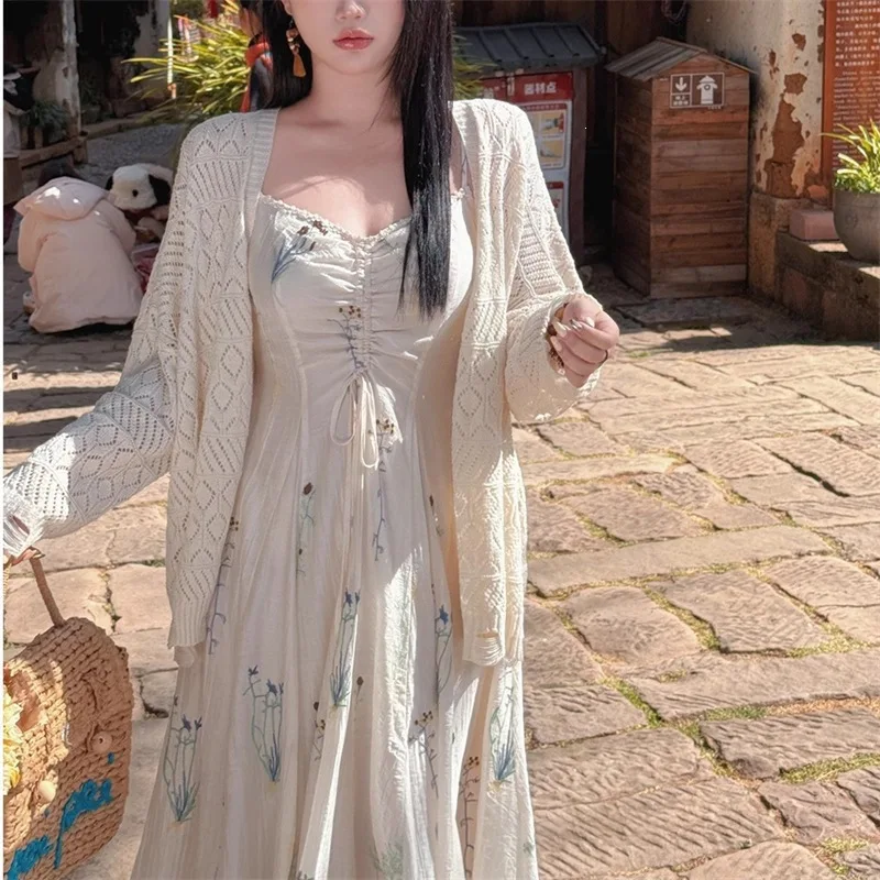 

Women's French Style Hollowed out Knitted Cardigan Summer Thin Shawl Sun Protection Gentle Design Top