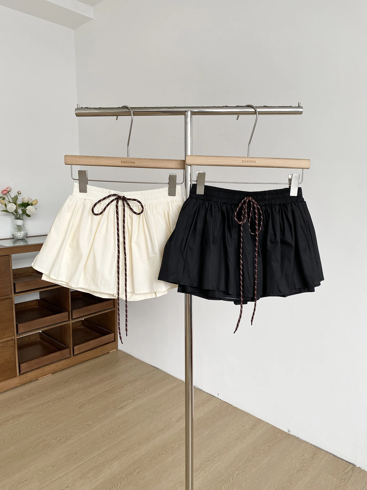 DIYI Lemon Flavor Slimming Elastic Waist Drawstring Short Skirt Flower Bud Puffy Skirt Women's Summer Fashion High Waist A-Li...