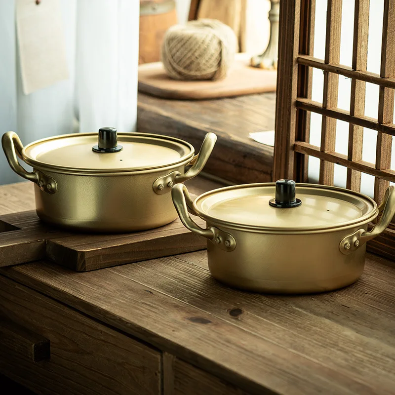 

YFY Instant Noodle Pot Household Small Cooking Soup Aluminum Pot Ramen Snail Powder Special with Lid