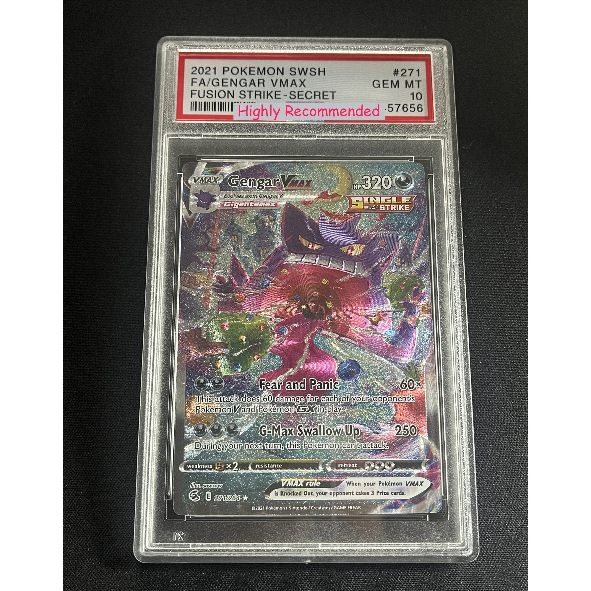 Diy Self Made PTCG Gengar English Version Collection Card Copy Version 10Points Rating Card Anime Game Cards Gift Toy