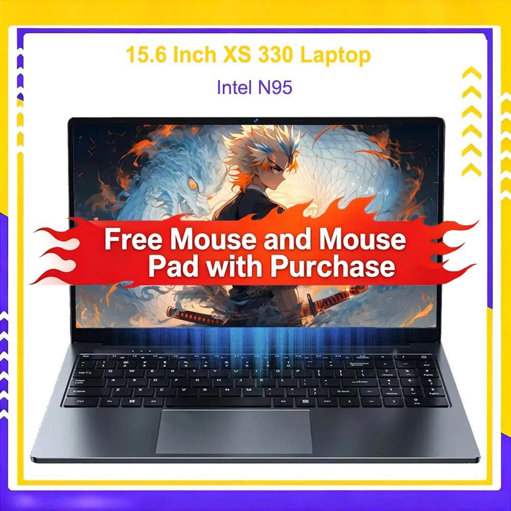 XS 330 15.6'' Laptop Intel N95 With GeForce MX 330 2G Gaming Notebook 16G RAM 1TB SSD Portable Office Business Notebooks Windows
