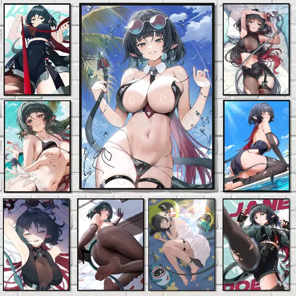 

Game Zzz Jane Doe Poster Home Living Bed Room Bar Hallway Sticky Wall Art Printing Waterproof Aesthetic Decor