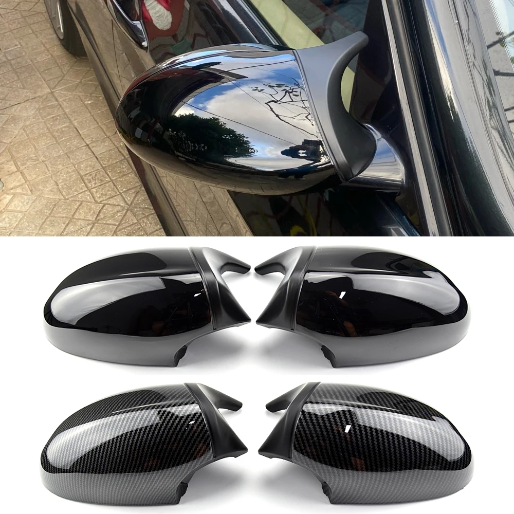 1pair For BMW 1 3 series E87 E81 E82 E90 E91 E92 E93 Rear View Side Case Trim ABS Carbon Fiber Style Car Rearview Mirror Cover