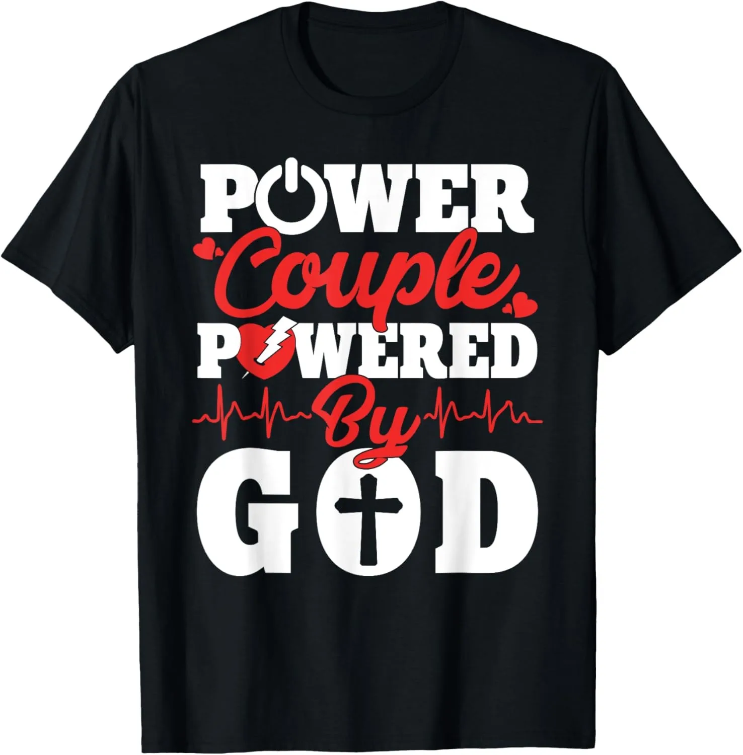 Мощная пара Powered By God Christian Couples Одинаковая футболка с капюшоном на день V-day.