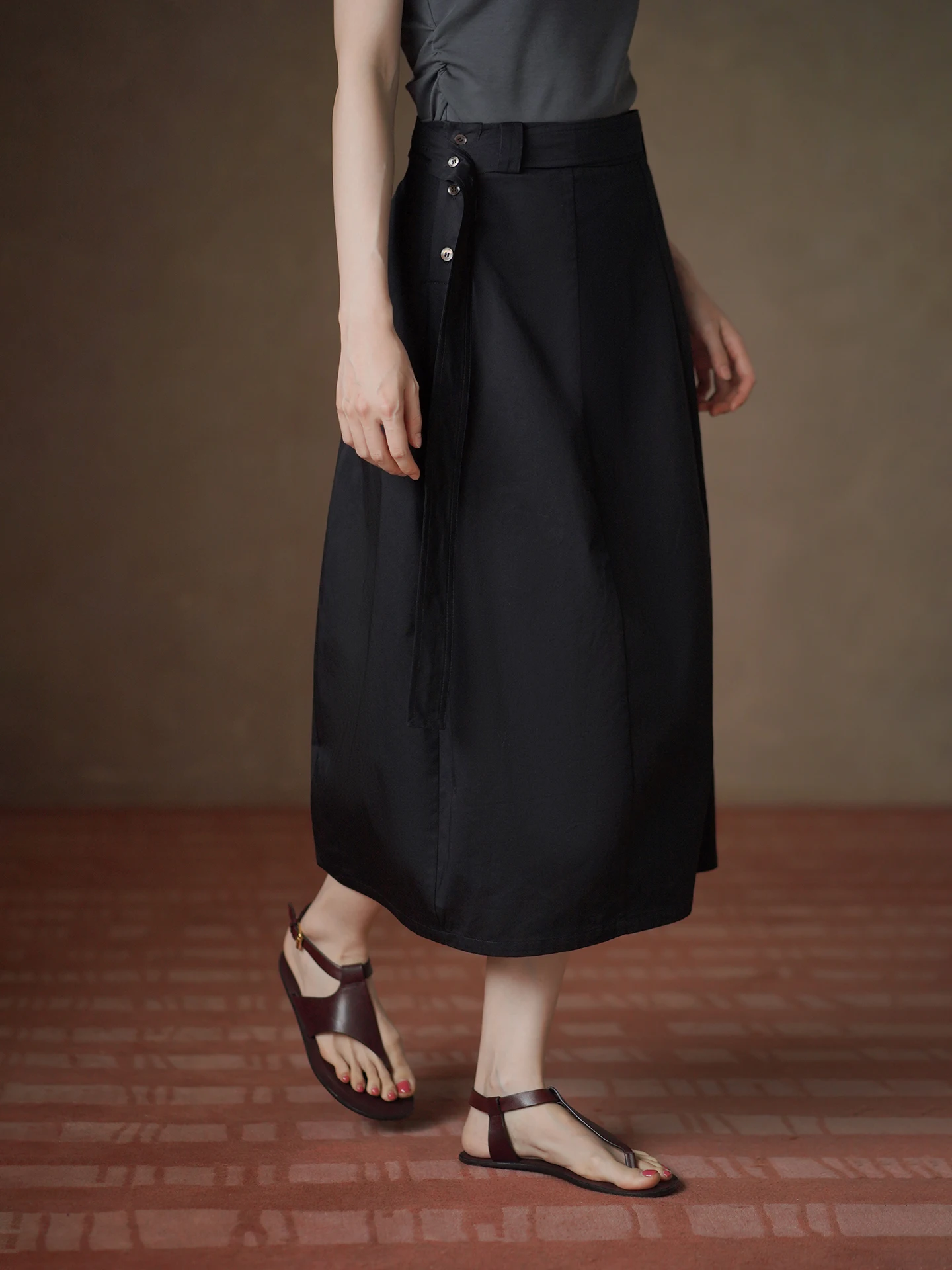 Hacikis Miss York John 100% Cotton Straight Cut High Waist Commuter Skirt Women's City Walk Travel Casual High Waist