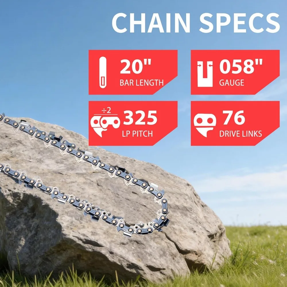 20 Inch Chainsaw Chain Replacement, 0.325