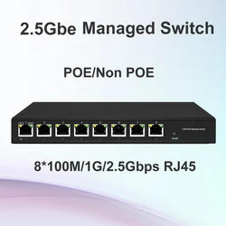 Sieć zarządzana 8 portów 2.5Gb przełącznik POE 802.3BT wielu Gigabit Lan 2500Mbps WiFi6