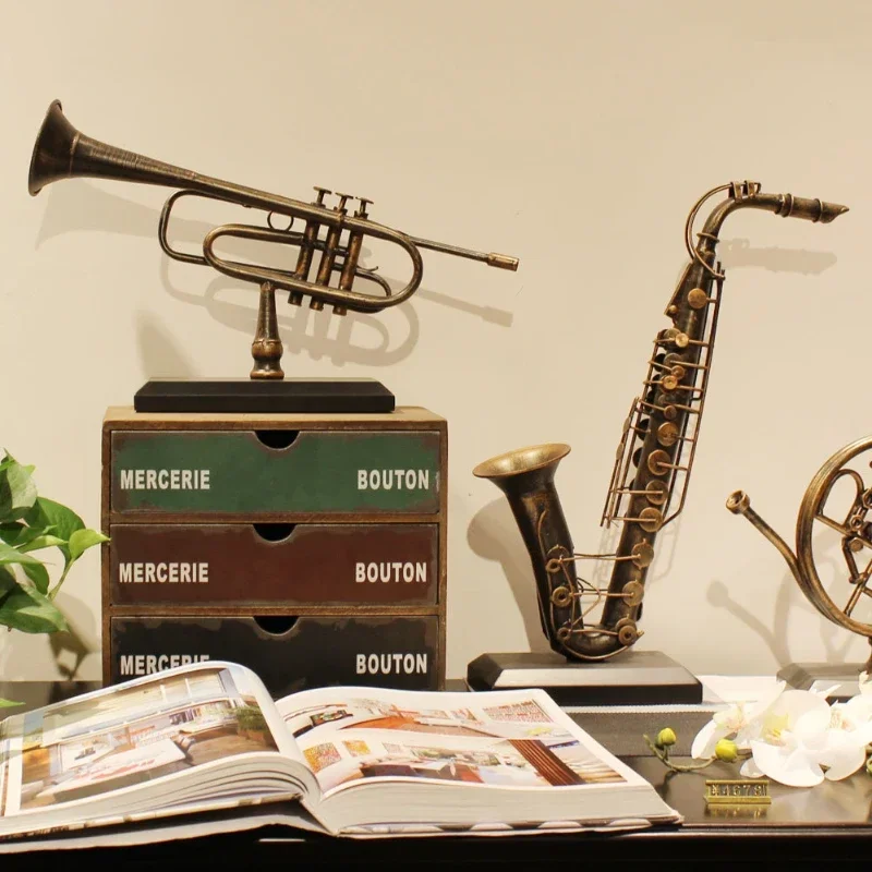 music decoration, small saxophone coffee shop, living room, wine cabinet, foyer, musical instrument