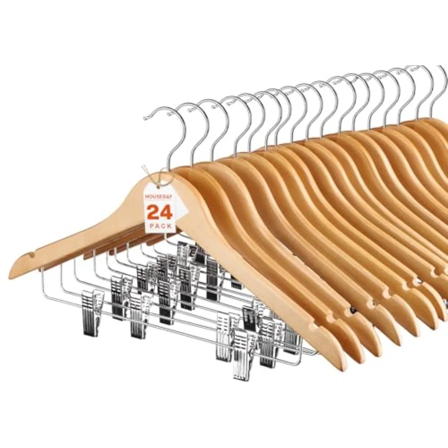 

Высококачественные деревянные вешалки для костюмов и юбок с зажимами, вешалки для брюк из массива дерева, гладкая отделка, премиум-класс, прочные.