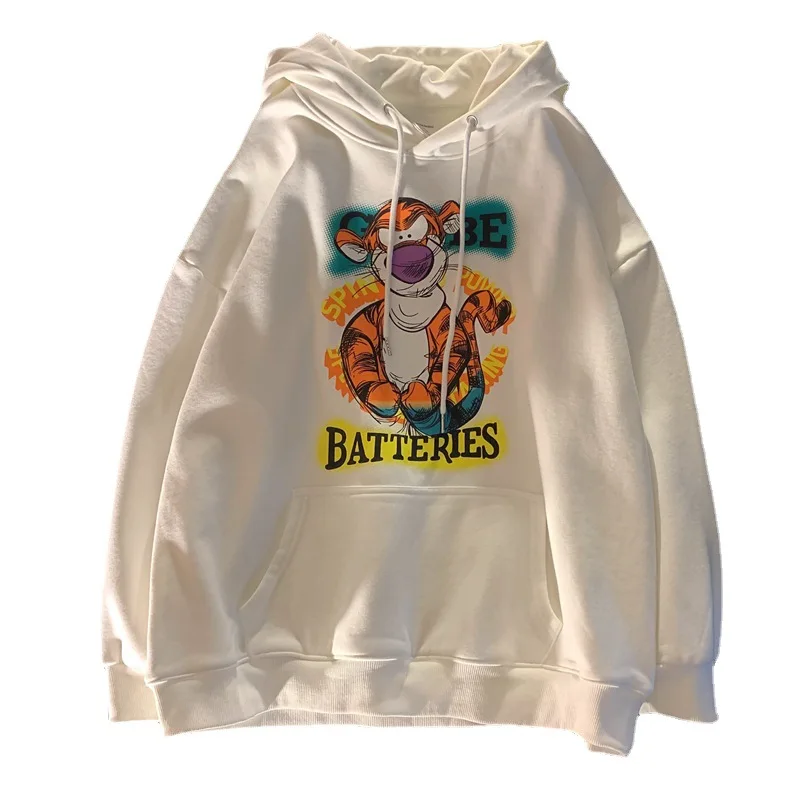 Sudadera con capucha de tigre para otoño e invierno, Top holgado de Disney para estudiantes