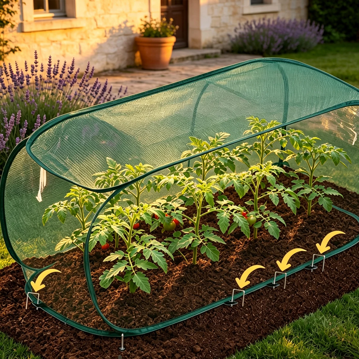 Nursery Cover Plant Protector Garden Bed Pop-up Against Frost Mesh Covers Plants Protective Planter Raised Popup Seedlings