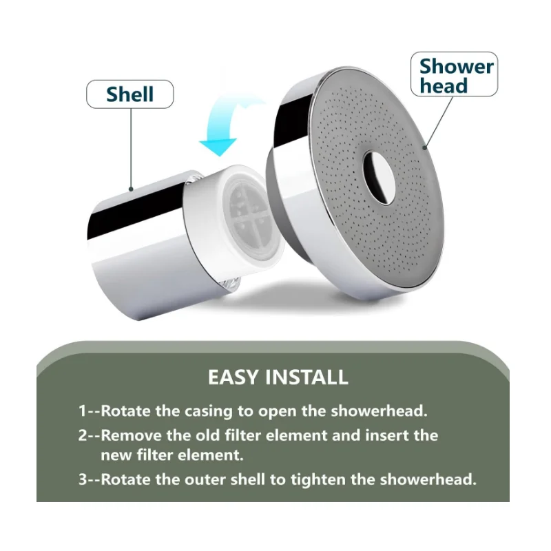 2PACK compatible JOLIE filter shower head and multi-stage hard water filter can remove chlorine fluoride and harmful substances