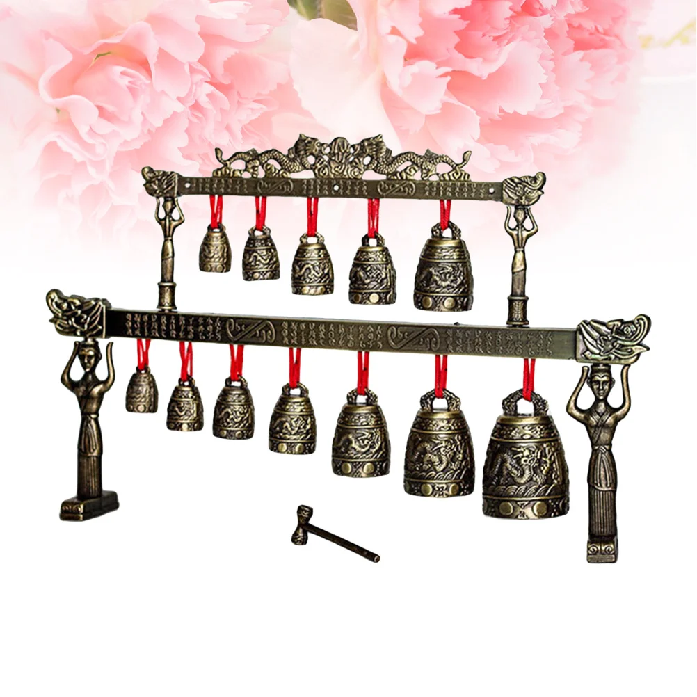

Double Layers Archaize Bronze Chime Hand Printing Process Ancient Chinese Style Instrument Perfect Home Office Festival Souvenir