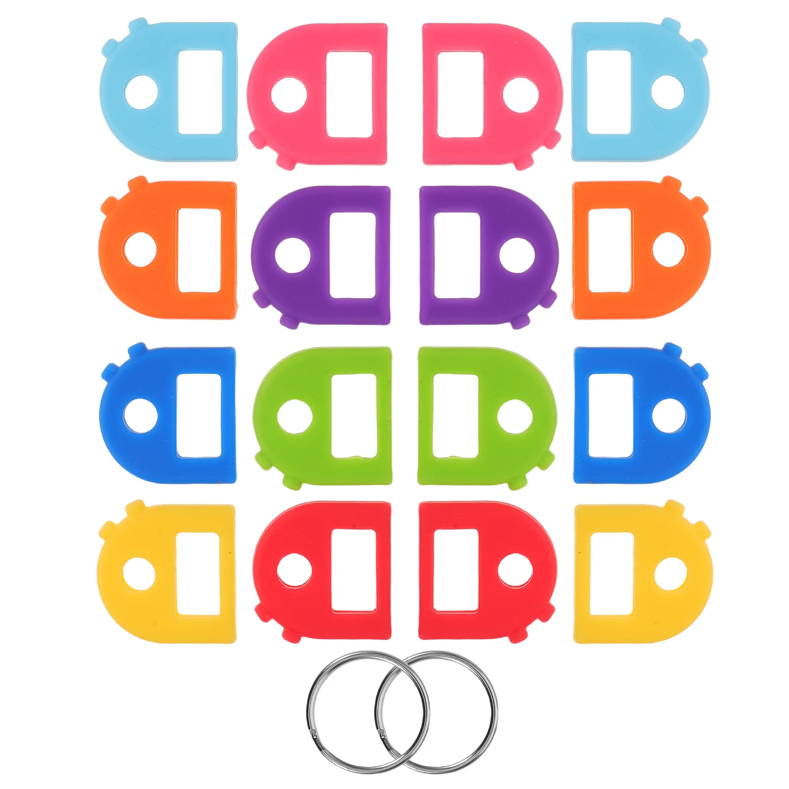 

16Pcs Silicone Key Covers Soft Colorful Key Identifiers Tags Elastic Fit for Home Office Apartment Silicone Keycase