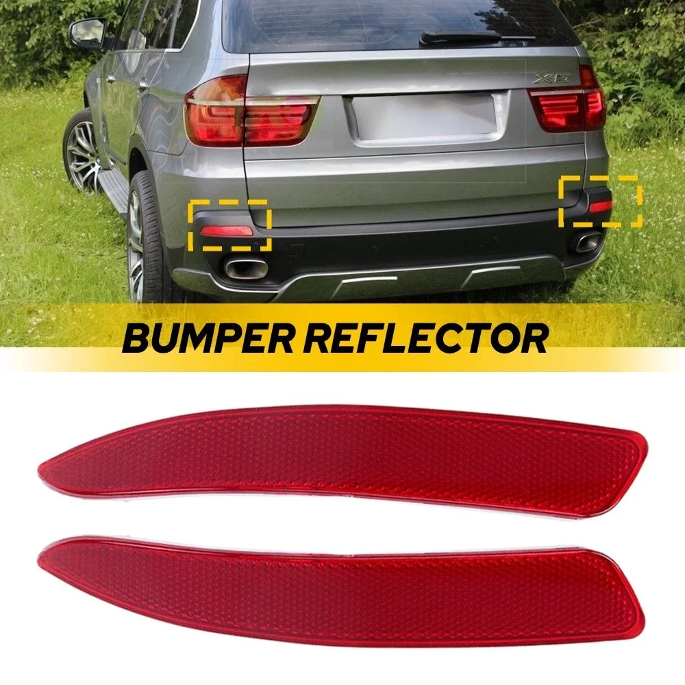 Rear Bumper Reflector Tail Light Lamp Case LH/RH For BMW X5 E70 2007-2010 63217158949 63217158950 Brake Light Stop Lamp Red Lens
