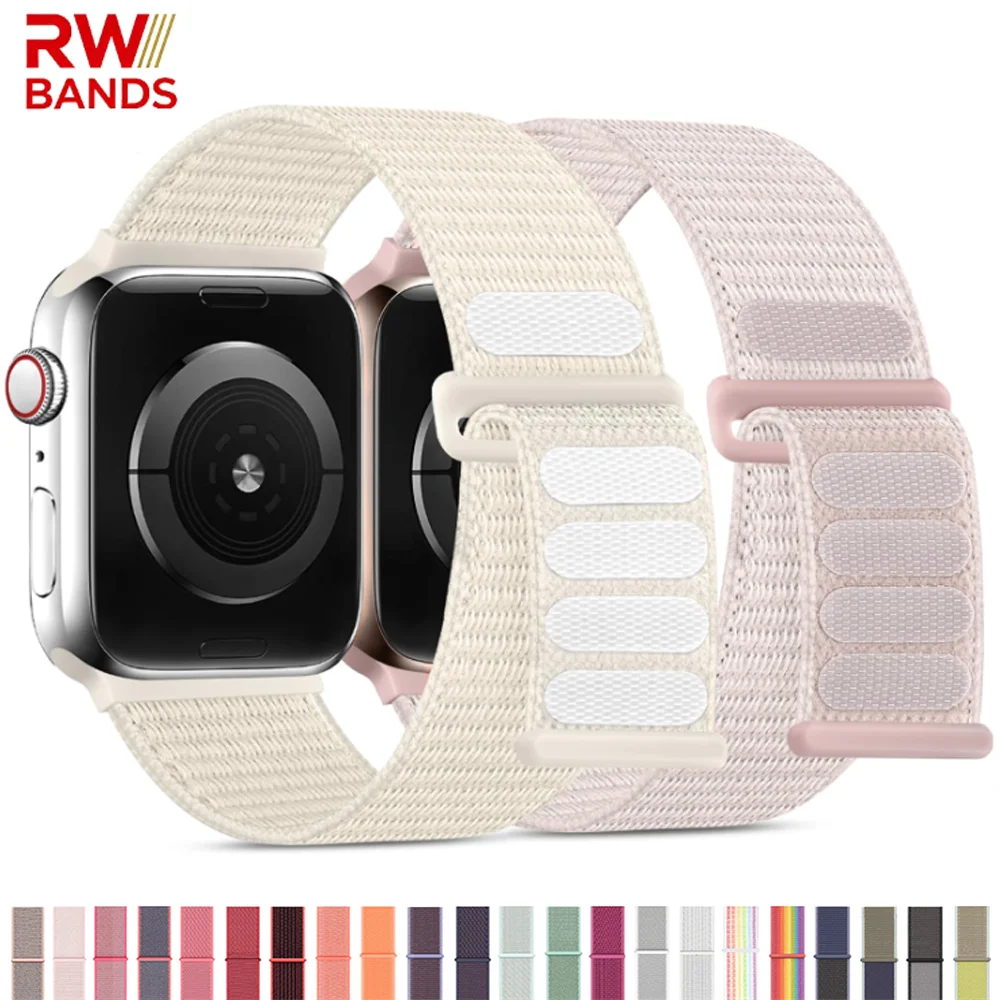 Nylon-Schlaufenarmband für Apple Watch Band Ultra-2 49mm 42mm 46mm 45mm 44mm 40mm Sportarmband Iwatch Bänder Serie 11 10 9 8 7 6 5 4